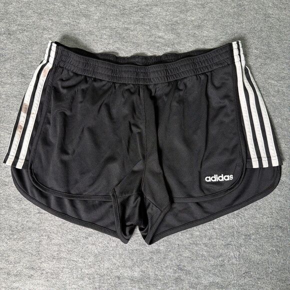 adidas Pants - Adidas Shorts Homens Black Climalite 3 Stripe Running Athletic Workout - Size XL